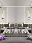 Arandela Luminária Parede Minimalista Onda Luxo Led Para Painel de TV e Cabeceira Preto 110v/220v