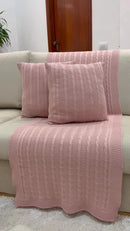 Peseira Manta Trancinha Sala Cama Solteiro Sofá Tricot 160x60cm