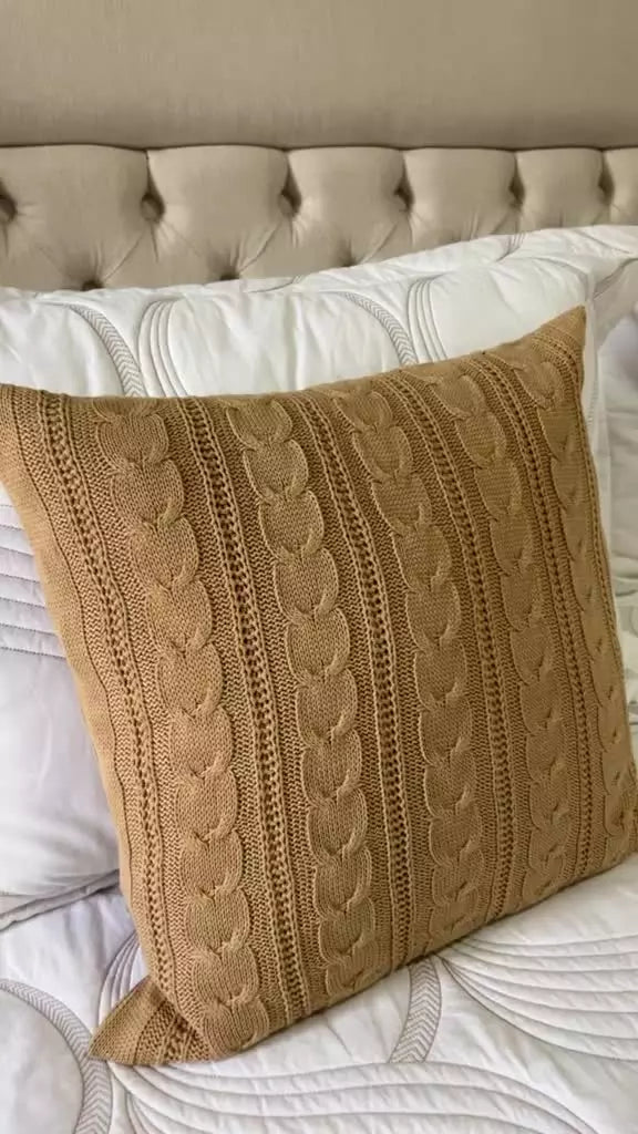 Capa De Almofada Tricot 45x45 Decorativa Sofa Trico Madrid