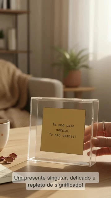 Quadro Decorativo em Caixa de Acrílico - Frase Personalizada - 12x12x3,5 Cm