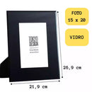 Porta Retrato Vidro 10x15 e 15x20 De Mesa Luxuoso Espelhado Preto