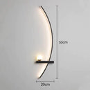 Arandela Luminária Parede Minimalista Onda Luxo Led Para Painel de TV e Cabeceira Preto 110v/220v