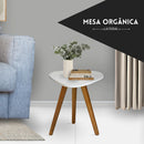 Mesinha Lateral Redonda Sala Pe Palito Retro Decorativa Tampo Orgânico