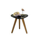 Mesinha Lateral Redonda Sala Pe Palito Retro Decorativa Tampo Orgânico