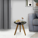 Mesinha Lateral Redonda Sala Pe Palito Retro Decorativa Tampo Orgânico