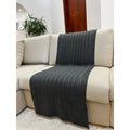 Peseira Manta Trancinha Sala Cama Solteiro Sofá Tricot 160x60cm