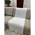Peseira Manta Trancinha Sala Cama Solteiro Sofá Tricot 160x60cm