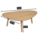 Mesa de Centro Moderna Para Sala Pés de Madeira Tampo Orgânico