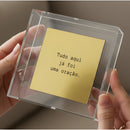 Quadro Decorativo em Caixa de Acrílico - Frase Personalizada - 12x12x3,5 Cm