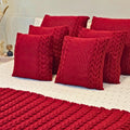 Capa de Almofada Tricot Decorativa Sofá Cama Aconchego Home Decor 45x45cm