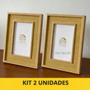 Kit 2 Porta Retrato MDF Com Treliça de palha indiana 10x15