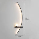 Arandela Luminária Parede Minimalista Onda Luxo Led Para Painel de TV e Cabeceira Preto 110v/220v
