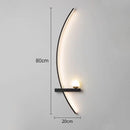 Arandela Luminária Parede Minimalista Onda Luxo Led Para Painel de TV e Cabeceira Preto 110v/220v