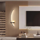 Arandela Luminária Parede Minimalista Onda Luxo Led Para Painel de TV e Cabeceira Preto 110v/220v