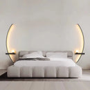 Arandela Luminária Parede Minimalista Onda Luxo Led Para Painel de TV e Cabeceira Preto 110v/220v